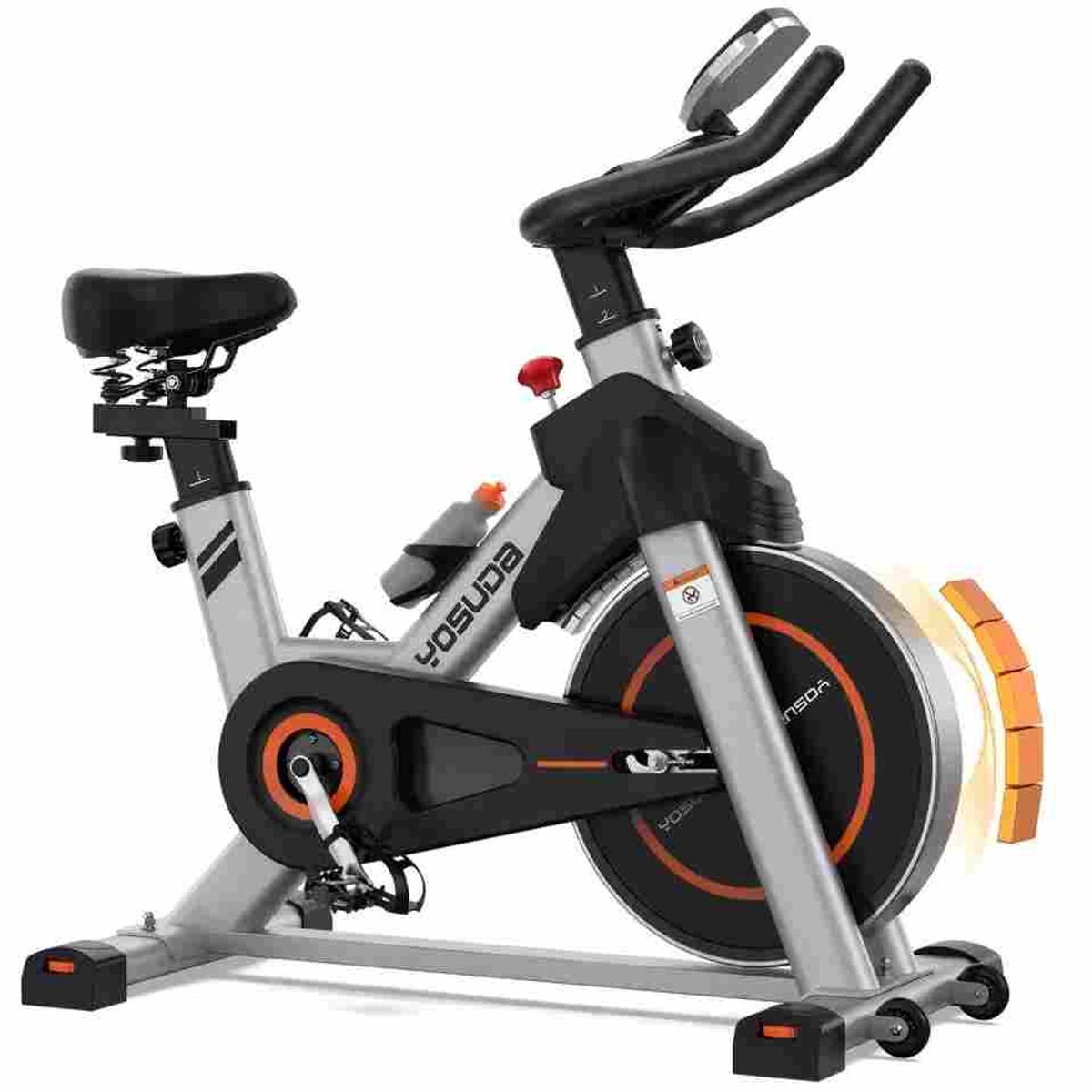 YOSUDA - Hometrainer - 8 kg magneet - Stil, LCD, APP & houder - 160 kg draagvermogen (0850078803177)
