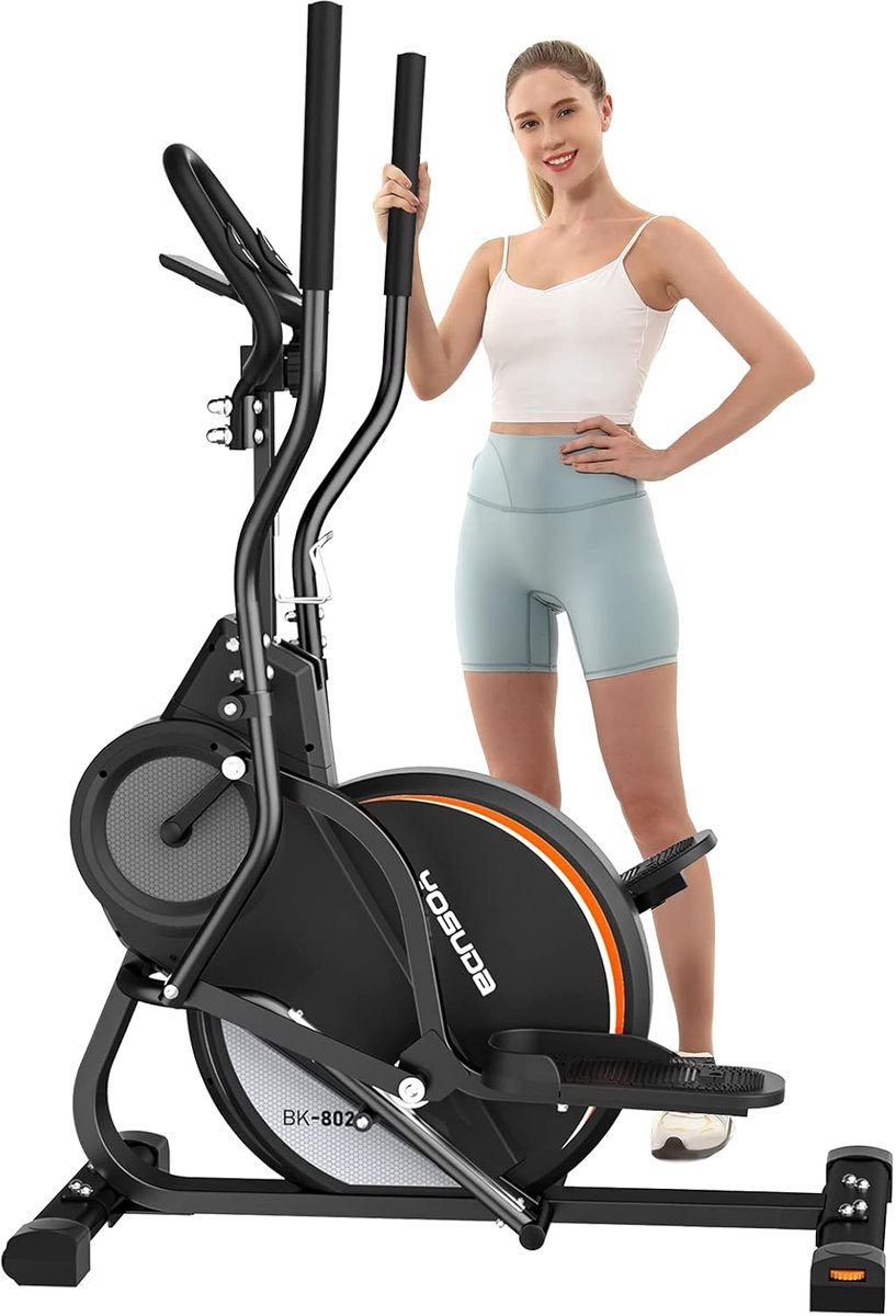 YOSUDA crosstrainer voor thuis - testwinnaar, 3-in-1 (ellipsentrainer + stepper + stairmaster), 16 weerstandsniveaus, 8 kg vliegwiel, ultrastil magneetweerstand, 45° helling, polssensor, LCD-monitor (0781113503762)