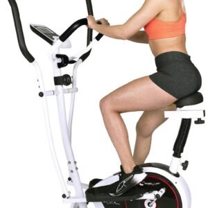 Fitnessapparaat - Hometrainer Crosstrainer - Full Body Training - 2-in-1 Functie - L 111 x B 66 cm - Zwart Wit (9101267571973)
