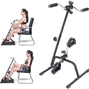 Hometrainer Armen Benen - Pedaal Trainer - Spierversteviging Bloedsomloop - Opvouwbaar Compact Ontwerp - 73-96 cm Hoog - Zwart (9101221707578)
