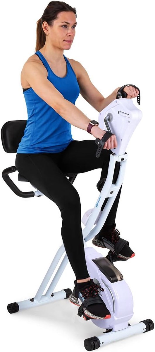 Hometrainer Fiets - Fitnessfiets Hometrainer - Thuis Sporten - Full Body Training - 75 Kg Vliegwiel - Zilver (9101301586291)