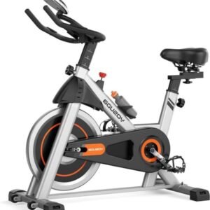Hometrainer Fiets - Indoor Fiets - Cardio Training - Dubbele Driehoek Constructie - 121 x 96 x 56 cm - Zilver (9101216283421)