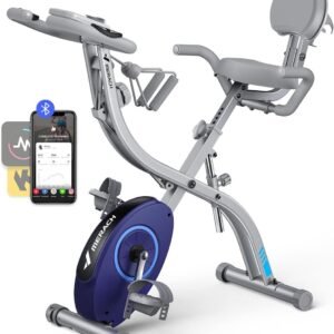 Hometrainer Fiets - Inklapbare Ergometer - Thuis Fitness - 4-in-1 Trainingswiel - 136 kg Max - Blauw (9101294734846)