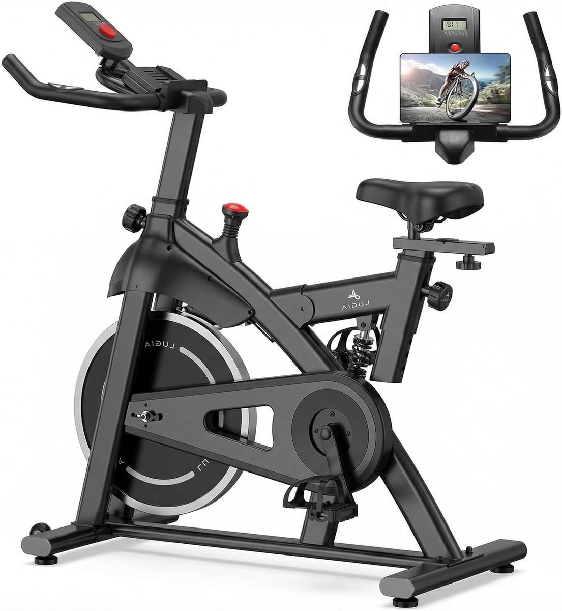 Hometrainer - Fitnessfiets - Thuis sporten - Premium comfort - 745 x 96 cm - Zwart (9101199863528)
