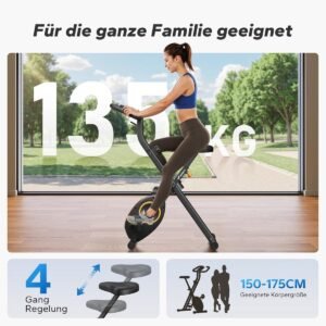 Hometrainer FoldRide Comfort - inklapbare - - inklapbare fitnessfiets LCD-monitor, 16 - Medahomestore (9504615358132)