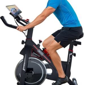 Indoor Cycle - Fitnessbike Hometrainer - Cardio Training - 23 kg Vliegwiel - One-Size - Zwart (9101300276520)