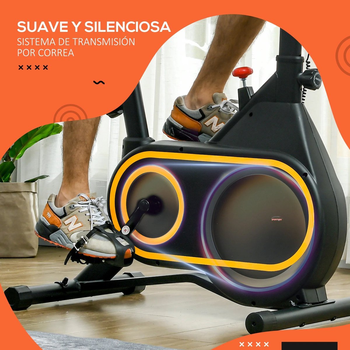 Indoorfietsen - Hometrainers - Spinningfiets - Indoorfietsen - Fitness Fiets - Indoor Cycle - Indoorfiets - Hometrainer - met wielen - Verstelbare zwarte zitting en stuur (8721297949057)