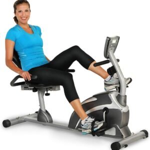 Ligfiets Hometrainer - Cardio Fitness - Gezond Trainen - Extra Hoog Gewicht - Tot 201cm - Grijs (9101300418852)