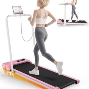 Loopband Inklapbaar - Hometrainer Loopband - Thuis Fitness - Met Helling - 110x54.5x11.5 cm - Roze (9101301517370)