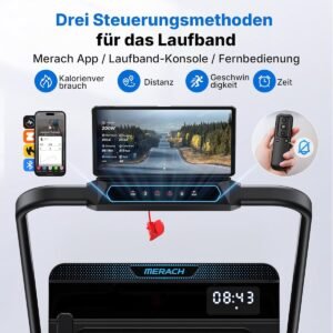 Loopband Inklapbaar met Helling en Bureaufunctie - House&Garden MotionFlex Pro Walking Pad - 12 km/u - 6% Helling - Opvouwbare Treadmill voor Thuis & Kantoor - Stil 45 dB - LED Display - Afstandsbediening - Tot 136 kg (9502984765322)