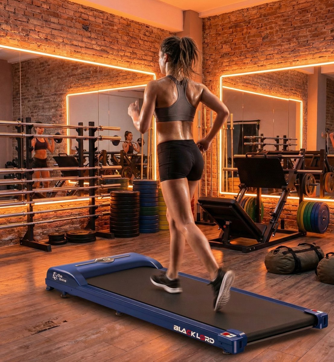 Loopband Onder Bureau 2-in-1 - Compacte Wandelband & Treadmill 1-9 km/u met App, LED-Display, Stille 2.2 PK Motor & Afstandsbediening - Blauw - Designbest (9507264746756)