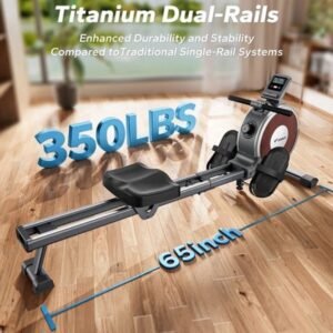Magnetische Roeitrainer - Roeimachine - Roeitrainer - Roeiapparaat - App Compatibel - Dual Slide Rail - 16 Weerstandsniveaus - Stil & Krachtig - Max 160 kg Belastbaar - Compact & Stevig (8721576013530)