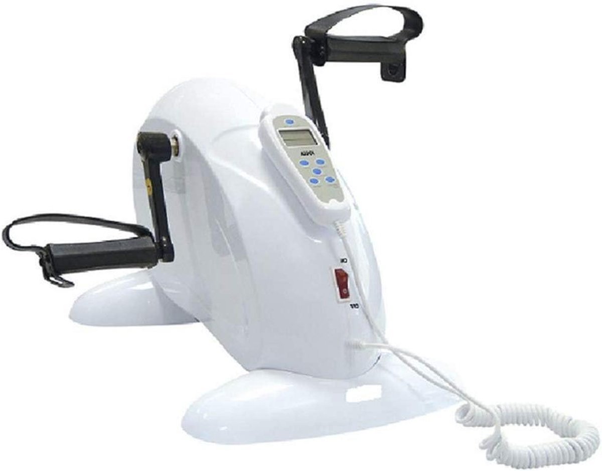 Mini Fiets Hometrainer - Trapondersteuning - Bewegen aan bureau - Elektrische ondersteuning - 42x43x29cm - Wit (9101253973422)