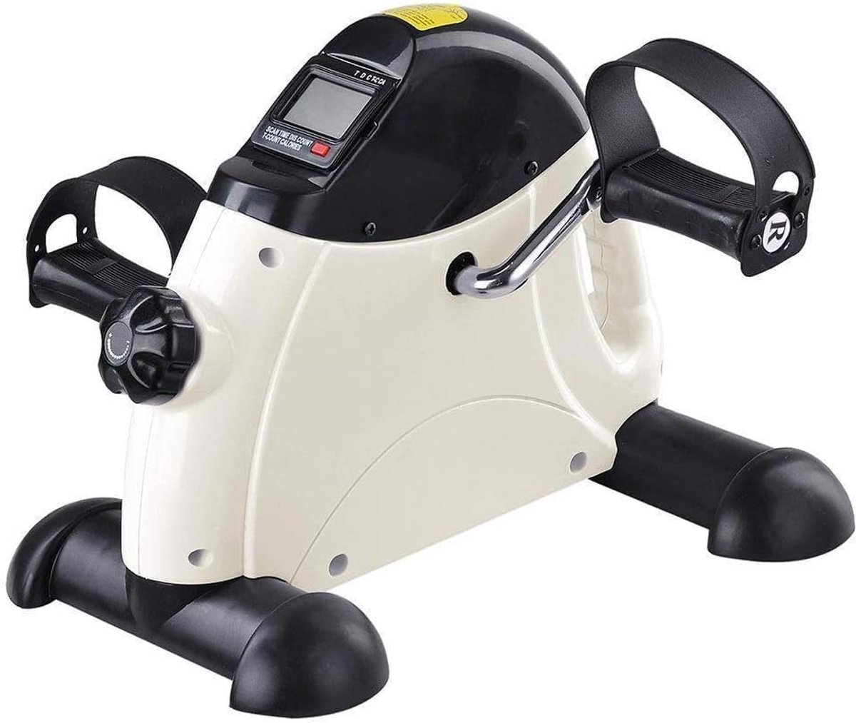 Mini Hometrainer - Oefenfiets Arm Been - Conditie Verbeteren - Verstelbare Weerstand - 41x35x23 CM - Wit Zwart (9101353737528)