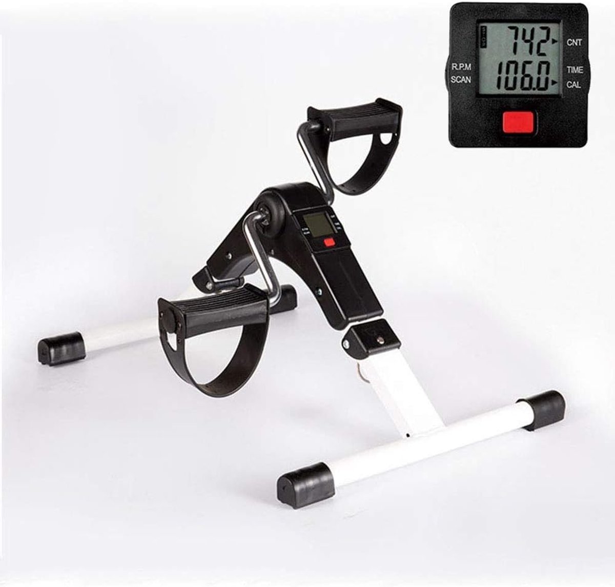 Mini Hometrainer - Pedaal Oefening - Fysieke Revalidatie - Instelbare Weerstand - 50 x 41 cm - Wit (9101342894515)