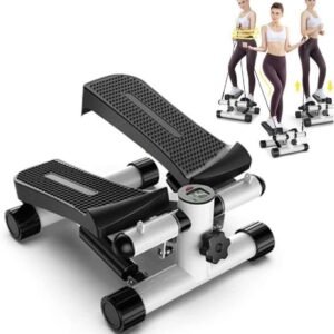 Mini Hometrainer Stepper - Fitness Pedal Apparaat - Thuis Trainen - Zijwaarts Draaien - Tot 150 kg - Wit (9101445417161)