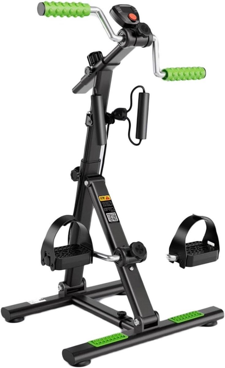 Pedaaltrainer Hometrainer - Mini Fiets Trainer - Revalidatie Training - Met Leuningen - Verstelbaar - Zwart Groen (9101418035163)