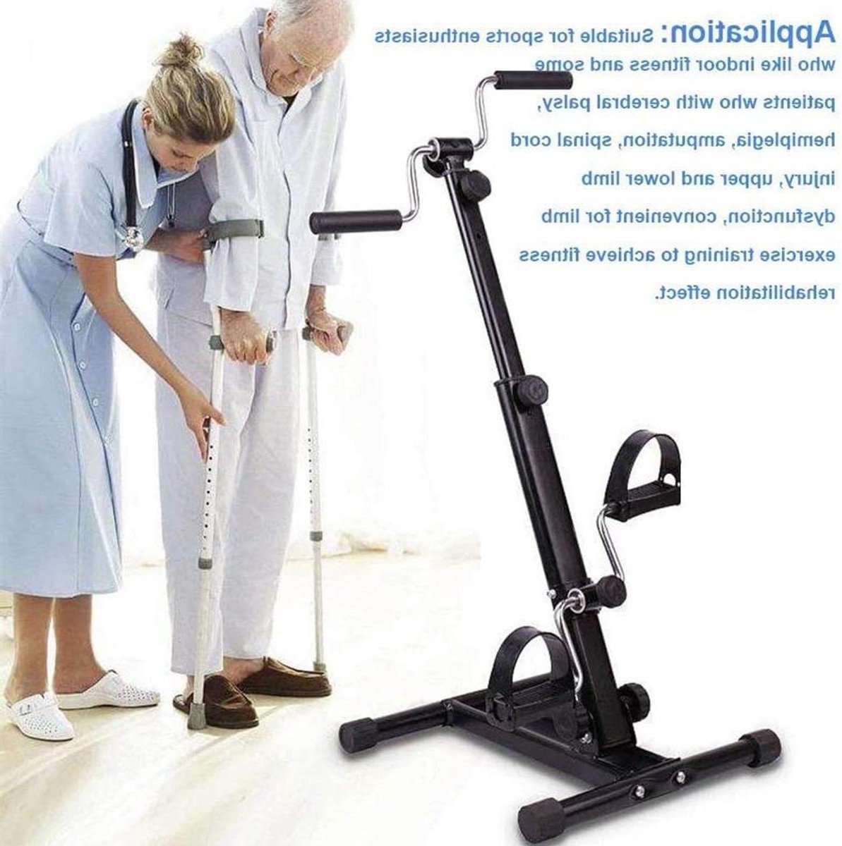 Pedaaltrainer Hometrainer - Revalidatie Machine - Lichaamsbeweging Thuis - Verstelbare Weerstand - 41x41x79-88CM - One Color (9101216284442)