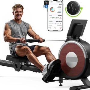 Roeimachine - Magnetische Roeitrainer - Roeiapparaat - App - Bluetooth - Dual Rail Systeem - Elektromagnetische Weerstand - 16 Weerstandsniveaus - Dual Rail Systeem - Stil & Krachtig - 160 kg Belastbaar (8721391980529)