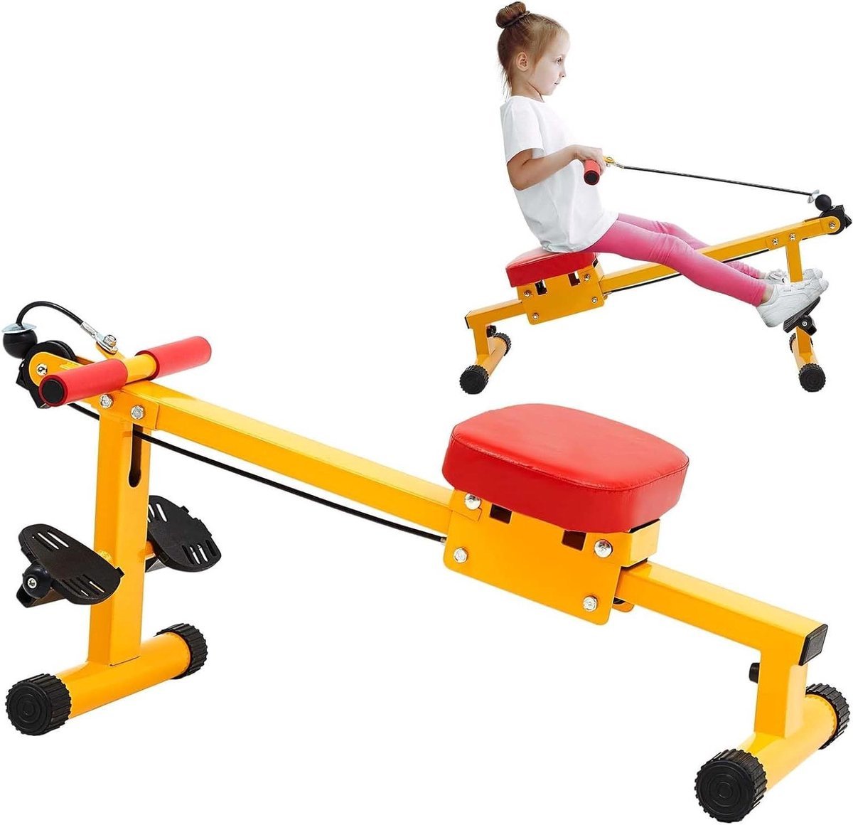 Roeitrainer Kinderen - Indoor Fitness - Lichaamsbeweging Thuis - Volledige Lichaamstraining - 82 x 41 x 40 cm - Multicolor (9101276145783)