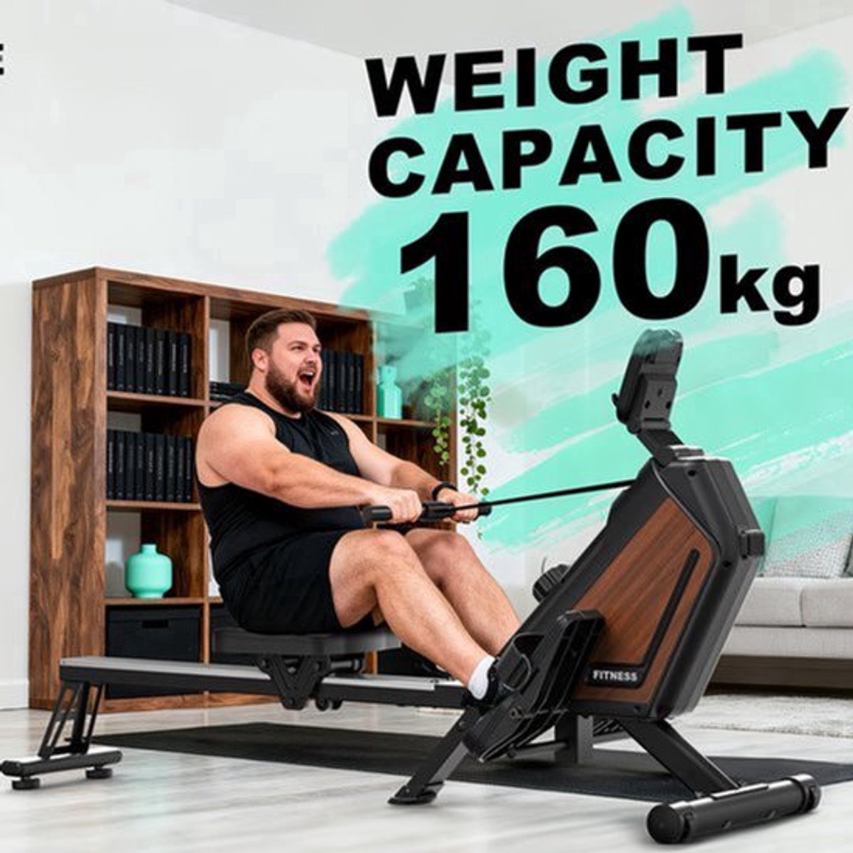 Roeitrainer - Roeimachine - Fitnessapparaat - Hometrainer - Inklapbare Roeimachine - 16 Instelbare Weerstanden - Draagvermogen 160 Kg - Stil Magnetisch Weerstandssysteem (8721571577228)