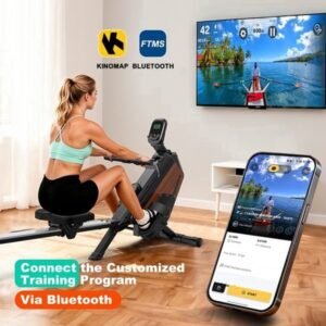 Roeitrainer - Roeimachine - Fitnessapparaat - Hometrainer - Magnetische Weerstand - inklapbaar met wieltjes - 16 weerstandsniveaus tot 300 Newton - maximaal gebruikersgewicht 160 kg (8721570844000)