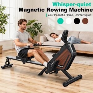 Roeitrainer - Roeimachine - Fitnessapparaat - Hometrainer - Magnetische Weerstand - inklapbaar met wieltjes - 16 weerstandsniveaus tot 300 Newton - maximaal gebruikersgewicht 160 kg (8721575295159)