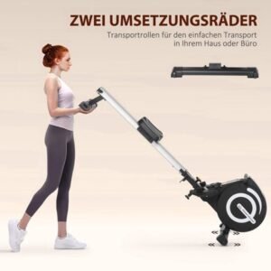 Roeitrainer - Roeimachine - Fitnessapparaat - Indoor Rower - Sportmachine - Zwart/Zilver - Klapbaar Design - 8 Weerstandsniveaus (8721575806959)