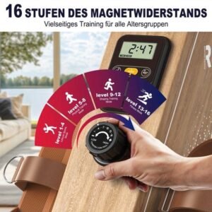 Roeitrainer - Roeimachine - Roeiapparaat - Fitness Roeitrainer - Magnetische Roeimachine - 16 Weerstandsniveaus - Draadloos LCD-scherm - Compact Met Verticale Opslag - Max 150 kg (8721572462356)