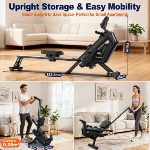 Roeitrainer - Roeimachine - Roeiapparaat - Fitnessapparaat - Full Body Trainer - Magnetische Weerstand 16 Niveaus - Inklapbaar Met 160 kg Belastbaarheid (8721574677628)
