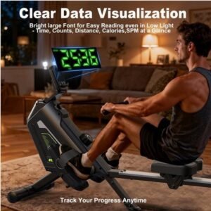 Roeitrainer - Roeimachine - Roeiapparaat - Fitnessapparaat - Inklapbaar - 16 Weerstandsniveaus - Magnetisch Weerstandssysteem - Max. 160 kg Belastbaar (8721574501480)