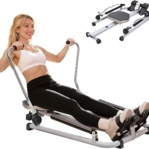 Roeitrainer voor thuis - Cardio fitness - Krachtige training - Verstelbare weerstand - 100 lbs spanning - Zwart (9101414563110)
