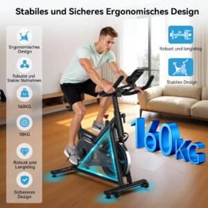 SnelShoppen - Wenoker Hometrainer met App, Magnetische Weerstand Fiets, Verbeterde LCD-monitor, Tablethouder, Indoor Cyclingfiets voor Thuis Cardiotra (2230903619285)