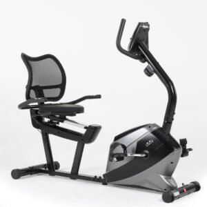 Trainingsfiets voor thuis - Hometrainer met rugleuning - Cardio training - Magnetische weerstand - 138 x 66.5 cm - Zwart (9101027535382)