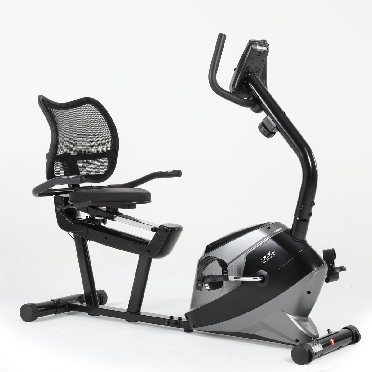 Trainingsfiets voor thuis - Hometrainer met rugleuning - Cardio training - Magnetische weerstand - 138 x 66.5 cm - Zwart (9101027535382)