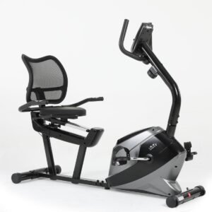 Trainingsfiets voor thuis - Hometrainer met rugleuning - Cardio training thuis - Magnetische weerstand - 138 x 66.5 cm - Zwart (9101304749914)