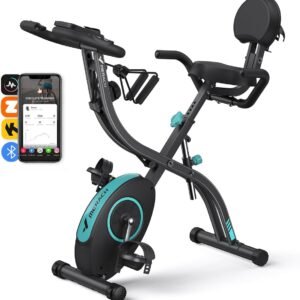 Vouwbare Hometrainer - Fitness Fiets - Thuis Sporten - 16 Weerstandsniveaus - 95 x 53 x 116 cm - Zwart (9101360517311)