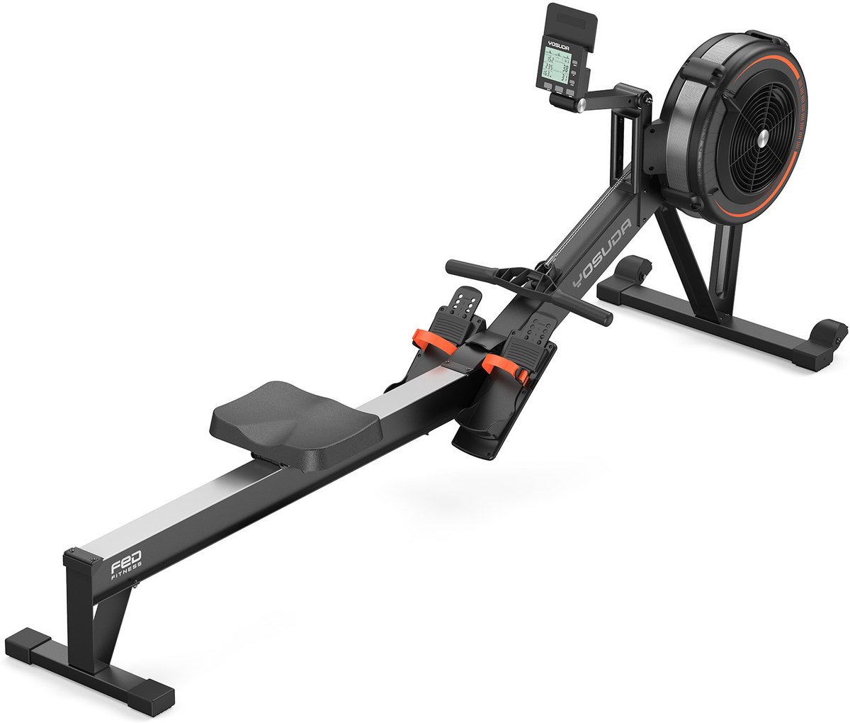 YOSUDA R2 Opvouwbare Roeitrainer voor Thuis | 10-Stands Luchtweerstand Bluetooth & App | Geschikt voor Grote Gebruikers (0850078803207)
