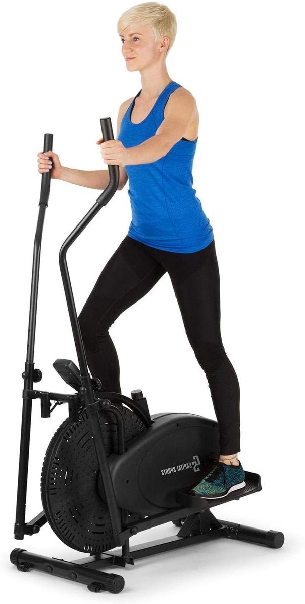 Crosstrainer - Hometrainer Elliptical - Cardiotraining Thuis - Gewrichtsvriendelijke Elliptische Beweging - Max 100kg - Zwart (9101176549360)