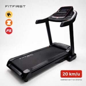 FitFirst Ultra Loopband | 1-20 km/u & hellingshoek tot 15% | Extra breed loopvlak 51 cm | Speakers + Kinomap, Zwift & FitShow | 17 programma's | Inklapbaar | tot 150 kg | 2 jaar garantie (8721082449366)