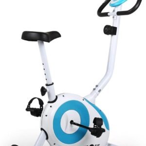 Hometrainer Cardio Fiets - Fitness Fiets Hometrainer - Cardio Training - 8 Weerstandsniveaus - Tot 110 kg - Wit Blauw (9101174622836)