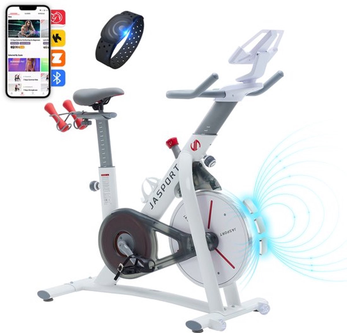 Hometrainer Ergometer - Stille Fitnessfiets - Magnetische Rem - Riemaandrijving - Cardiotraining Thuis - App Compatibel (9113767327639)