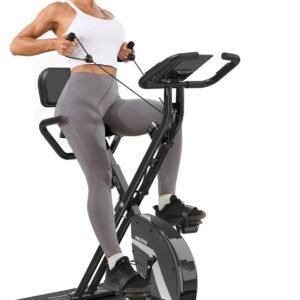 Hometrainer Fiets - Indoor Bike - Thuis Fitness - Opvouwbaar X-Frame - 16 Weerstandsniveaus - Zwart Zilver (9101174349276)