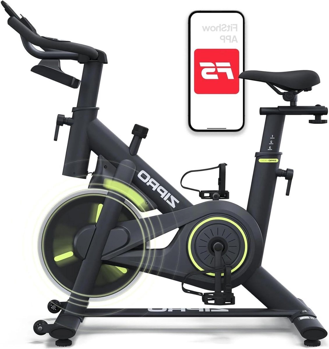 Hometrainer Fiets - Spinningfiets Indoor - Cardiotraining Thuis - Stille Mechanische Weerstand - 120kg Belastbaar - Zwart (9101396142570)