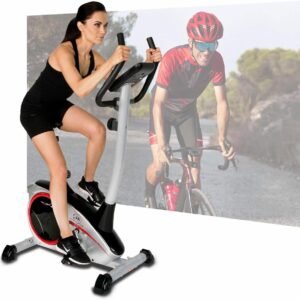Hometrainer - Fitness Fiets - Thuis Trainen - Magnetisch Remsysteem - 96x59x134 cm - Zilver (9101391874186)