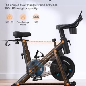 Hometrainer - Fitness fiets - Multifunctionele Opbergruimte - Weerstandssysteem Magnetisch - Transportwielen - Hartslagfunctie - Voor Gewichtsverlies - Batterij-aangedreven - 120kg - Zwart (9113761786036)