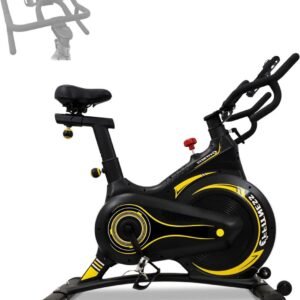 Indoor Cycling Fiets - Hometrainer Spinningfiets - Thuis Trainen - Stille Magneetrem - 13 kg Vliegwiel - Geel (9101392028588)