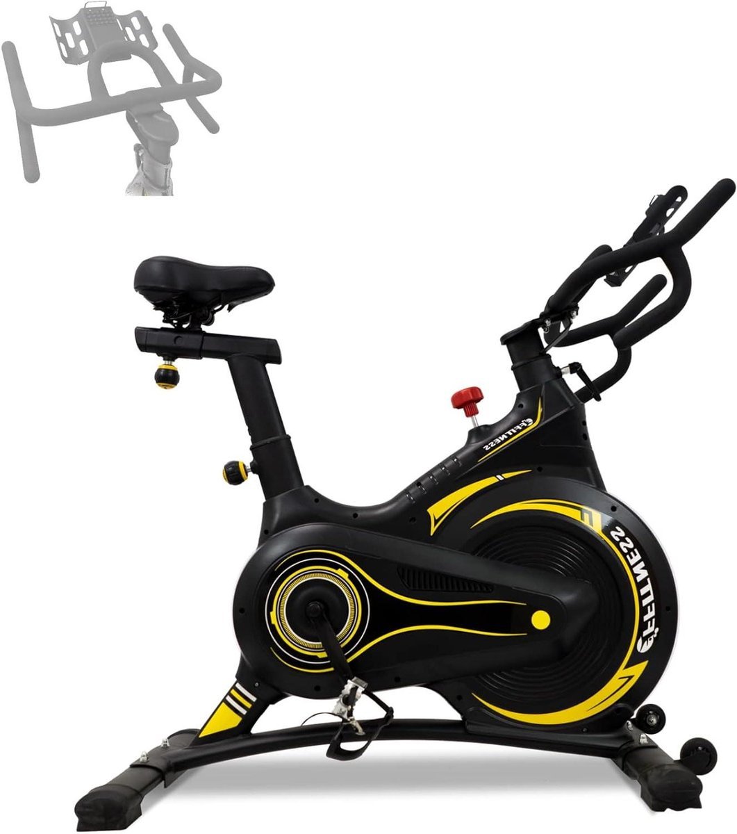 Indoor Cycling Fiets - Hometrainer Spinningfiets - Thuis Trainen - Stille Magneetrem - 13 kg Vliegwiel - Geel (9101392028588)