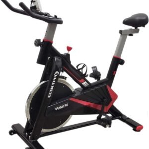 Indoor Hometrainer - Spinbike Fitnessfiets - Cardio Training - 15 kg Vliegwiel - 180 cm Max Hoogte - Zwart (9101223927875)