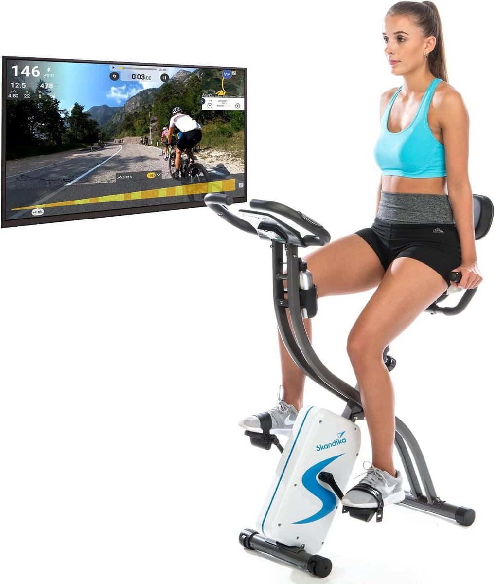 Inklapbare Hometrainer met Rugleuning, Bluetooth en 24 Weerstanden voor Thuis (9101024860661)